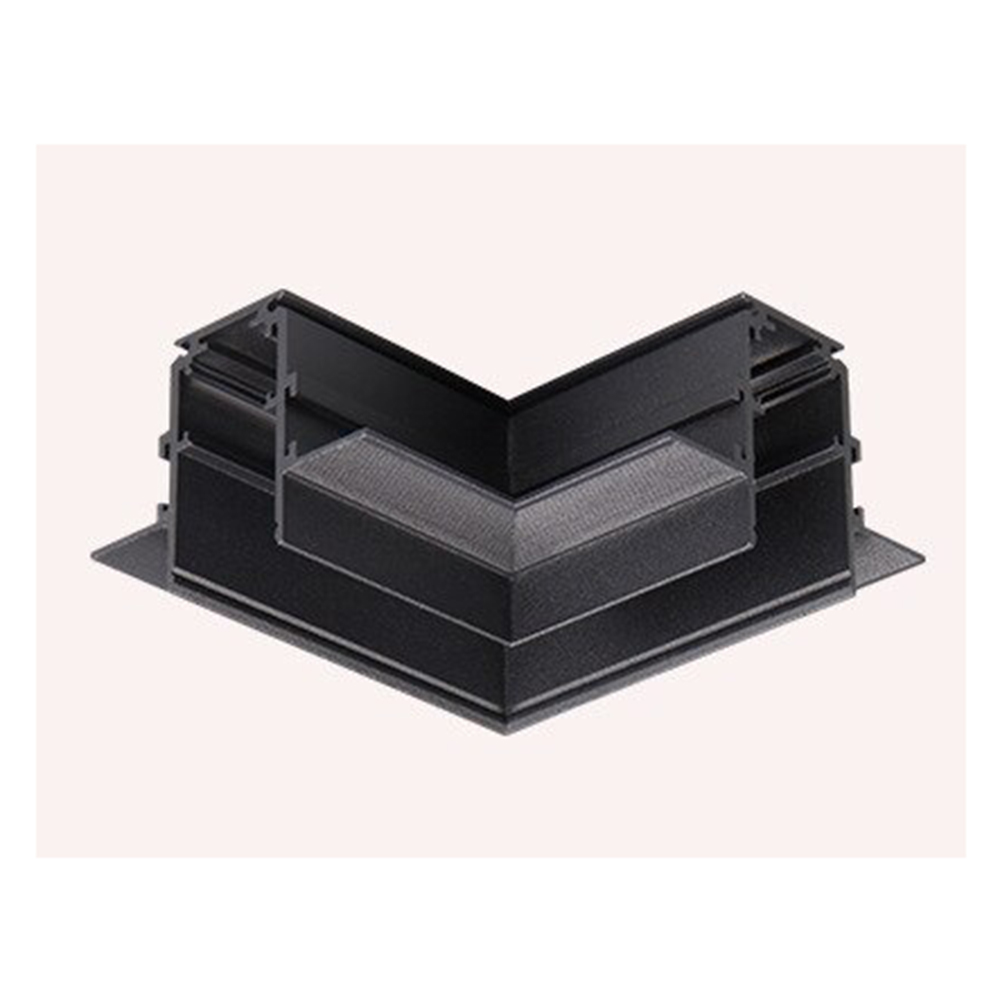 Liaison verticale en L pour rail magnétique encastré - Noir