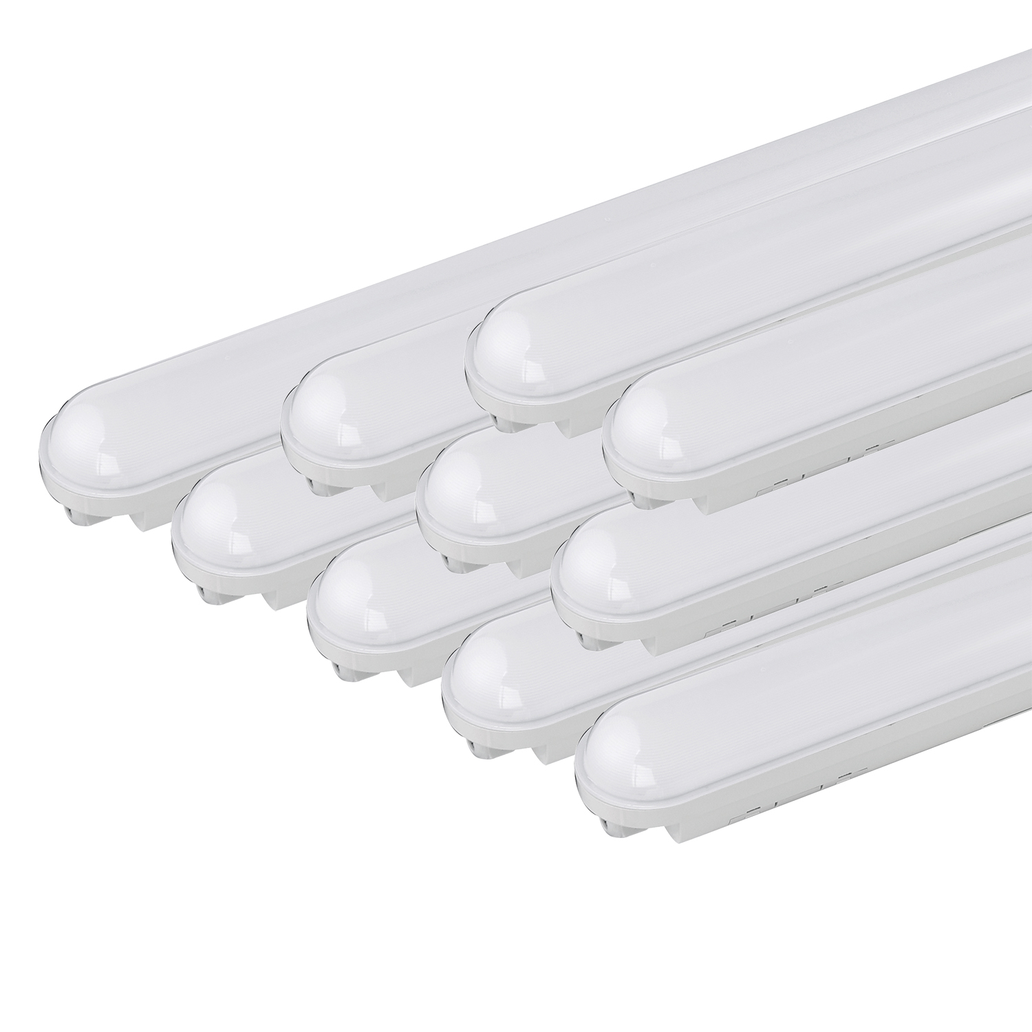 Lot de 10 Réglettes LED étanches 120cm 36W IP65 Interconnectable - Blanc froid 6000K