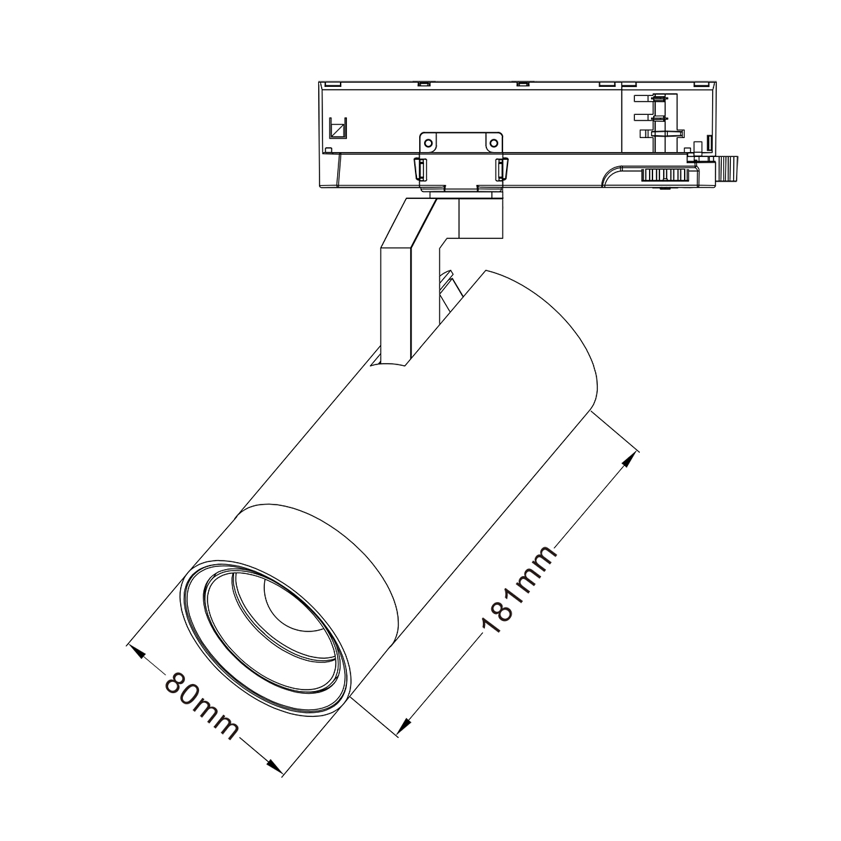 Projecteur sur rail LED triphasé Noir 25W 3000Lm - LENTILLE AJUSTABLE – Image 3