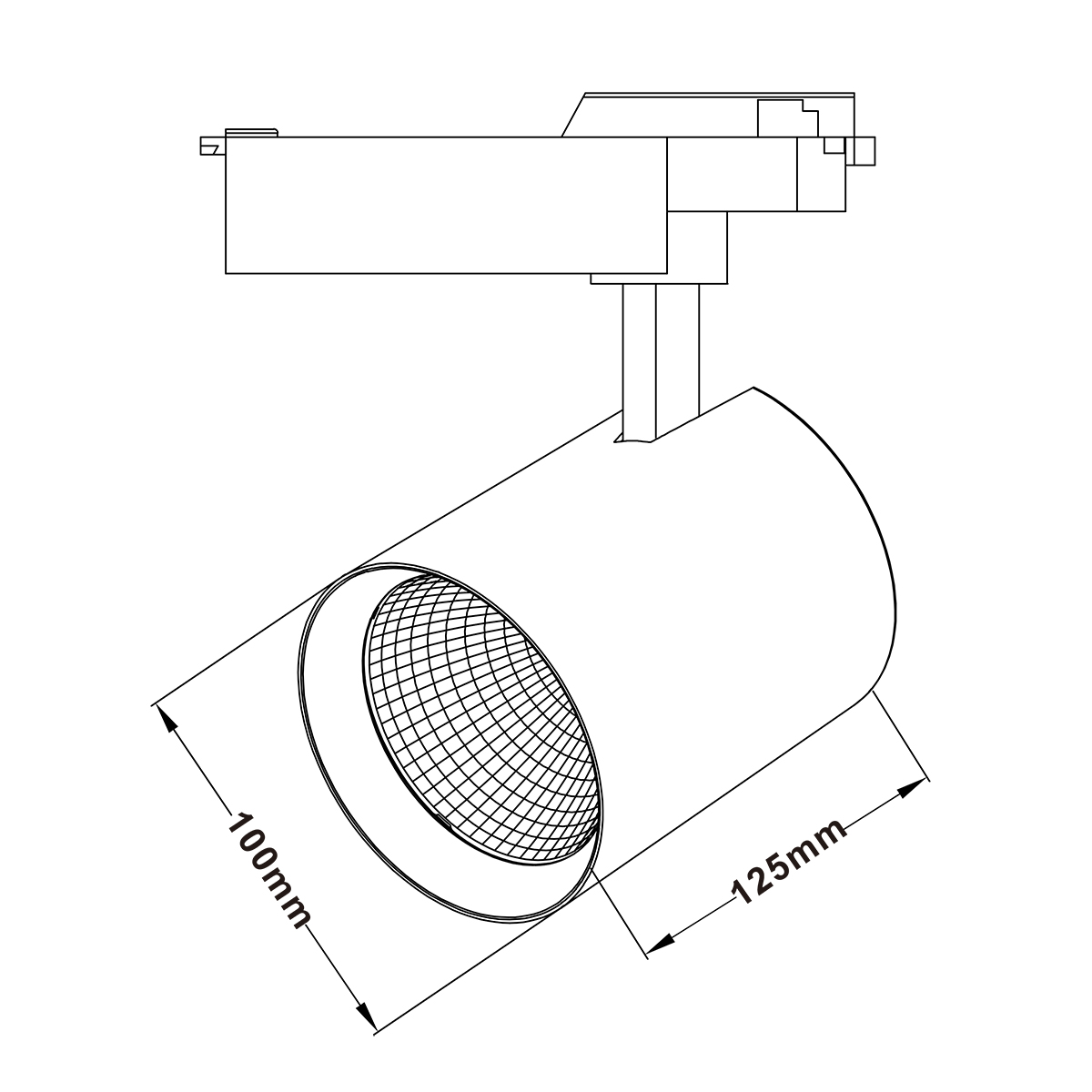 Projecteur sur rail LED 42W 5200Lm - monophasé - garanti 5 ans – Image 3