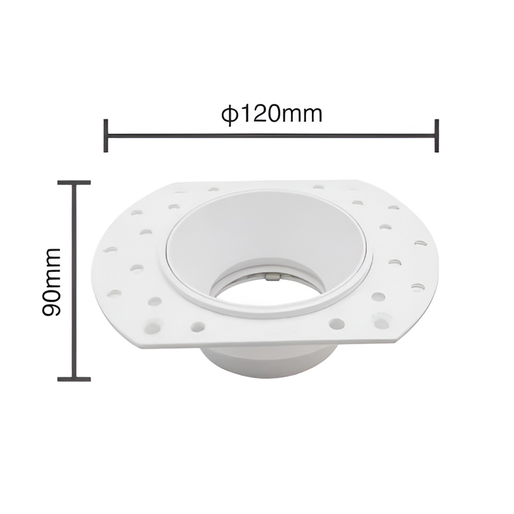 Collerette Downlight Intégration Plâtre pour ampoule GU10-MR16 Blanc – Image 2