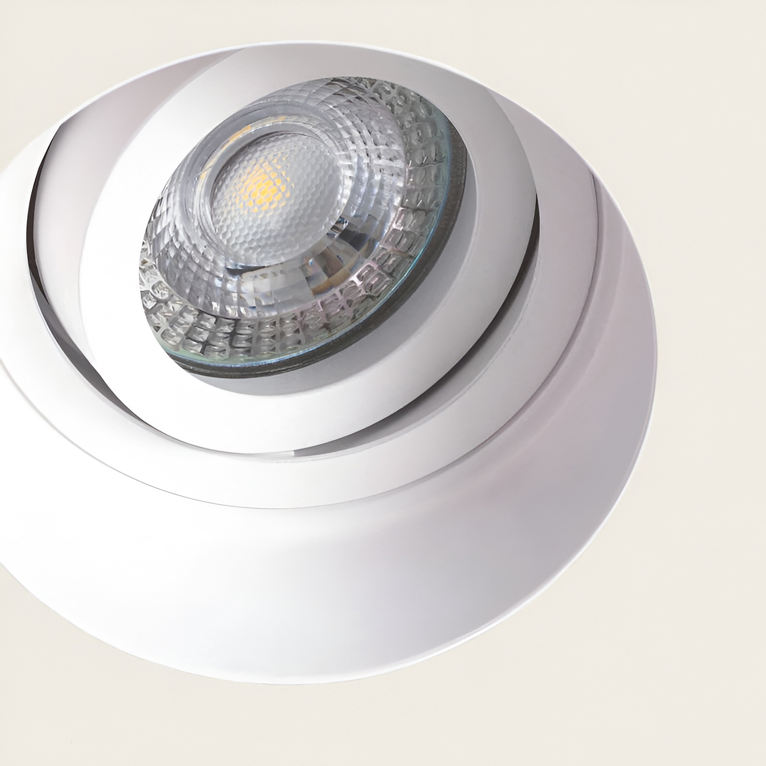 Collerette Downlight Intégration Plâtre pour ampoule GU10-MR16 Blanc – Image 4