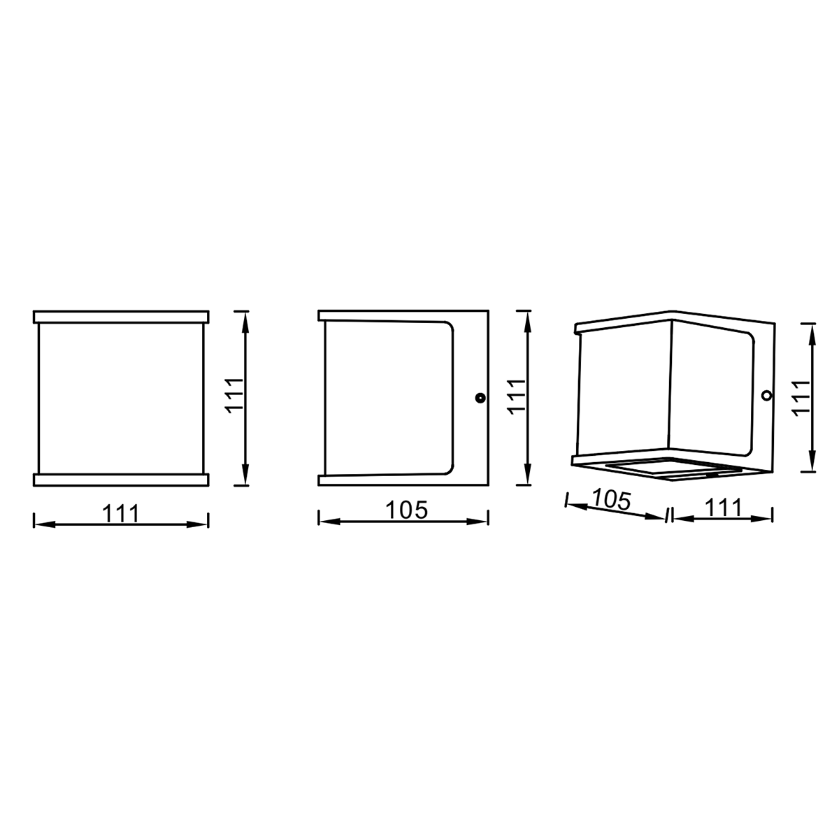 Applique Cube LED 10W 4000K 1000lm IP54 GRIS – Image 3