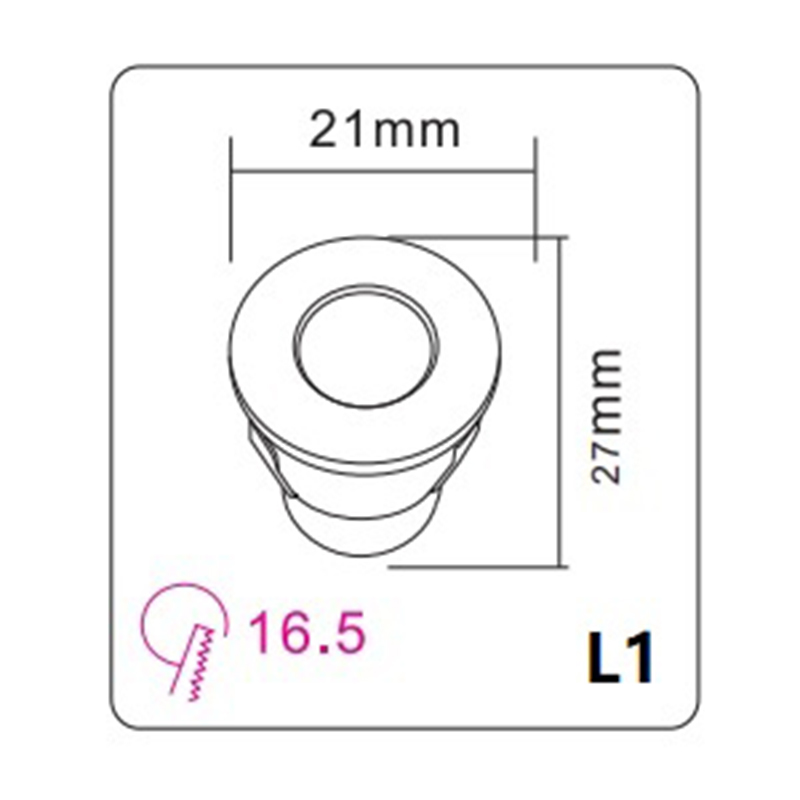 Mini spot LED encastrable 1W DC 12V - Blanc – Image 2