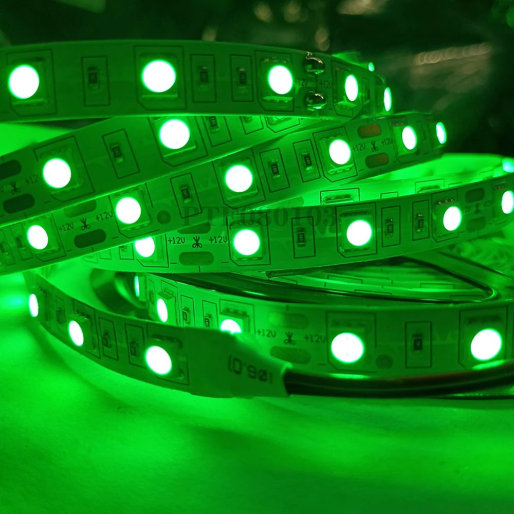 Ruban LED Vert 12V 5M 5050 60LEDs/mètre IP20/IP67 – Image 2