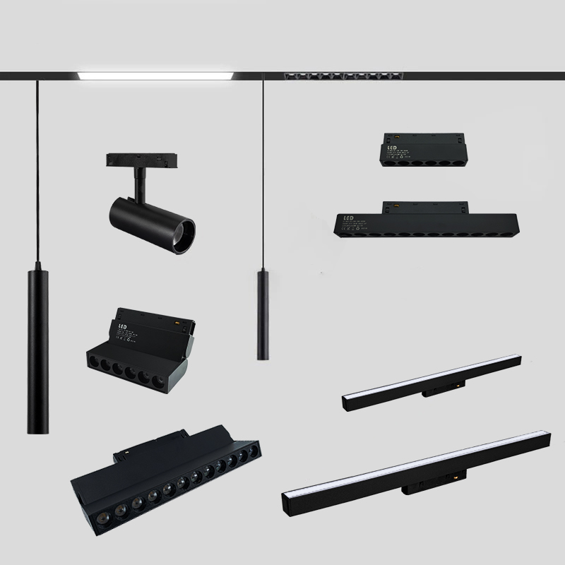 Rail Magnétique Encastré DC 48V 1m Noir + Bouchons – Image 6
