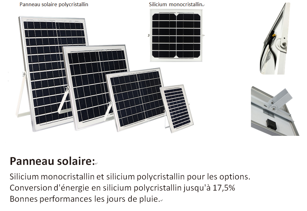 Projecteur étanche Solaire 60W, 6000K Blanc froid – Image 5
