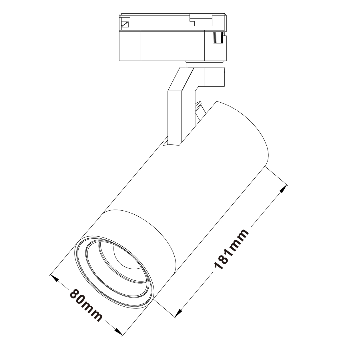 Projecteur sur rail LED monophasé CCT 25W 2700Lm - LENTILLE AJUSTABLE – Image 3
