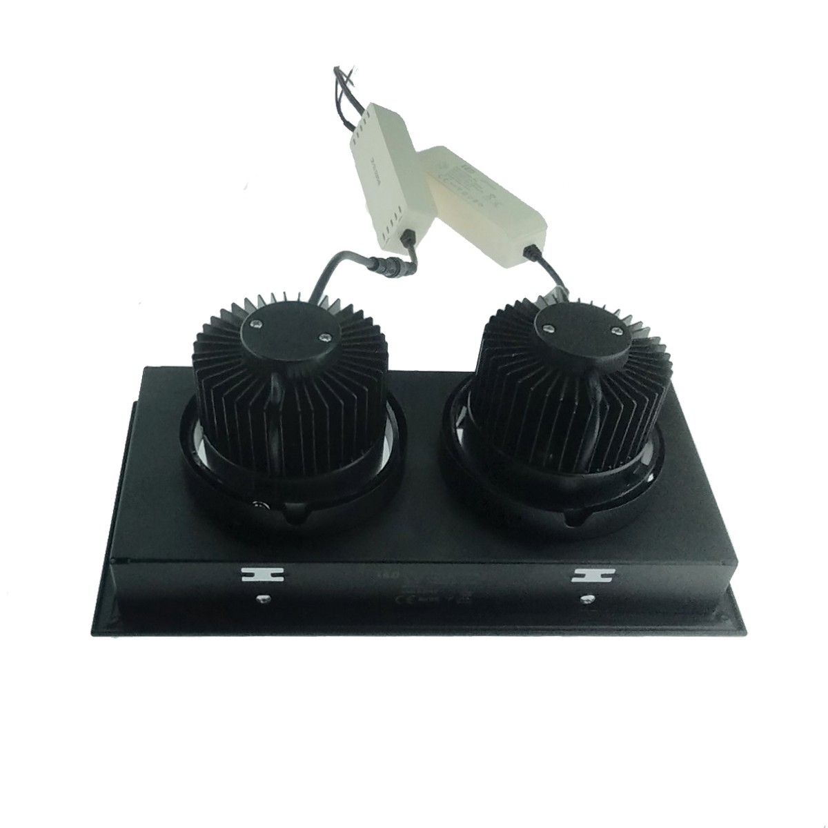 Projecteur double encastrable LED 2*12W / 2*18W 4000K - NOIR – Image 3