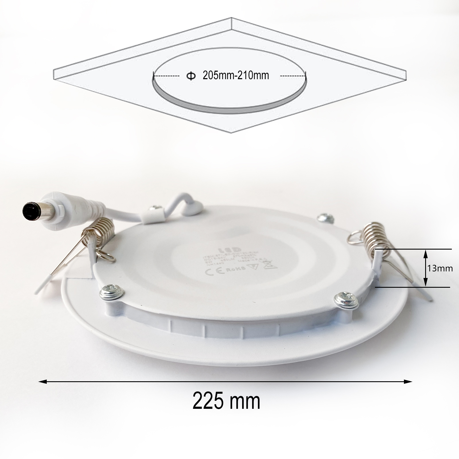 Digilamp Downlight LED rond encastrable Extra Plat 18W – Image 2
