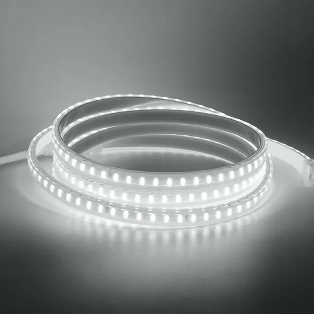 Kit Ruban LED 230v 10M étanche IP67 avec fixations fournies - 6500K Blanc froid