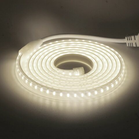 Kit de 50m RUBAN LED Étanche 230V，2835-120 LEDs/m recoupable silicone Blanc Neutre 4000K