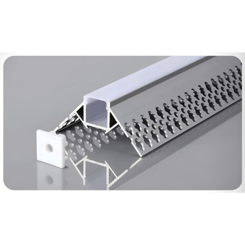 Profilé Aluminium COIN encastré 2m, couverture plâtre pour Ruban LED