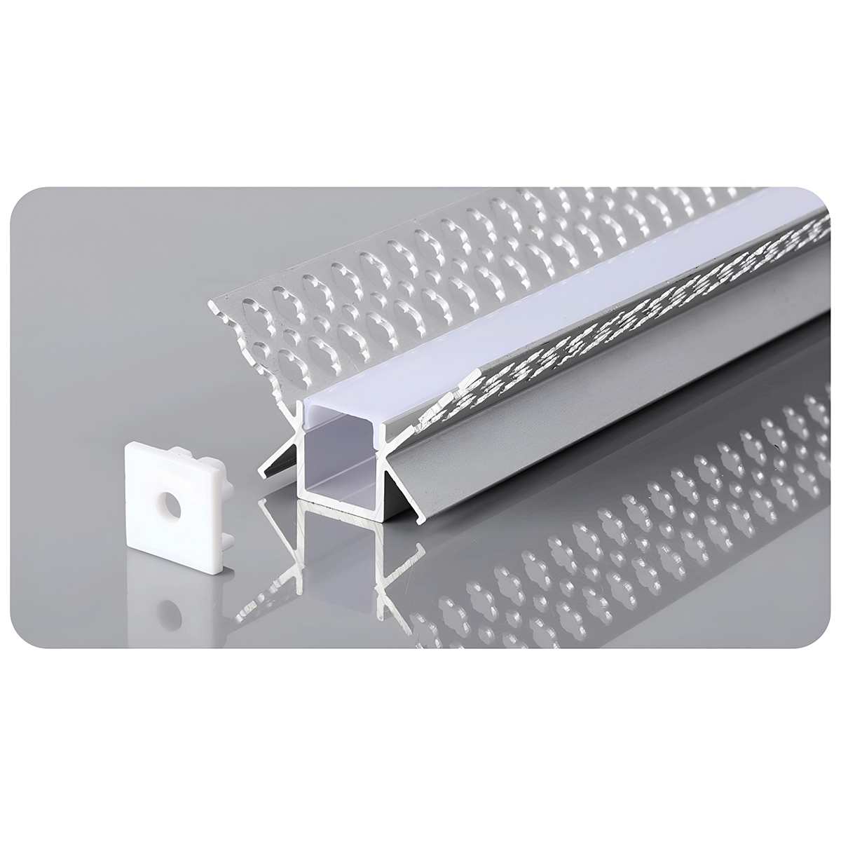 Profilé aluminium a sceller angle 45° pour Led 12/24V - 2M