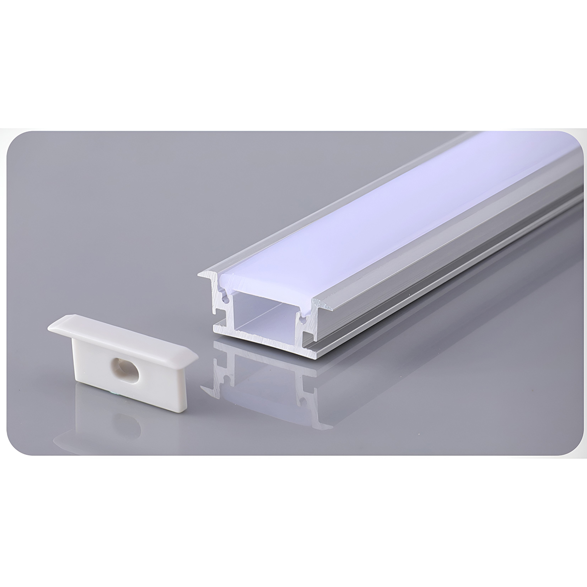 Profilé Aluminium encastré 2m, pour Ruban LED au Sol, Escalier, Canal