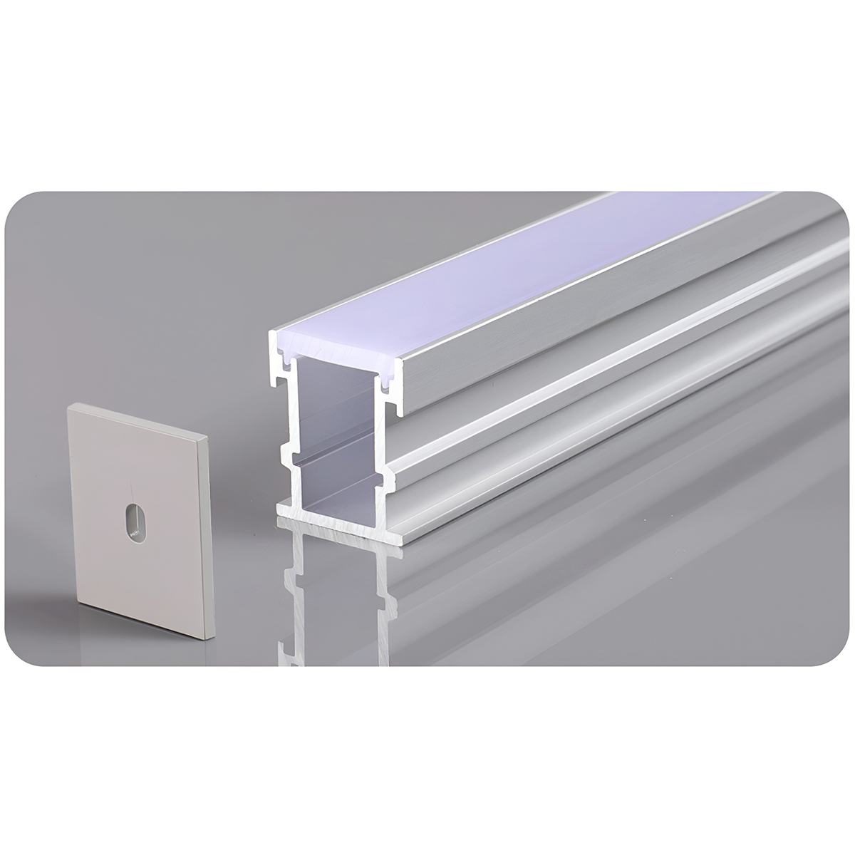 Profilé Aluminium encastré 2m, pour Ruban LED au Sol, Escalier, Canal
