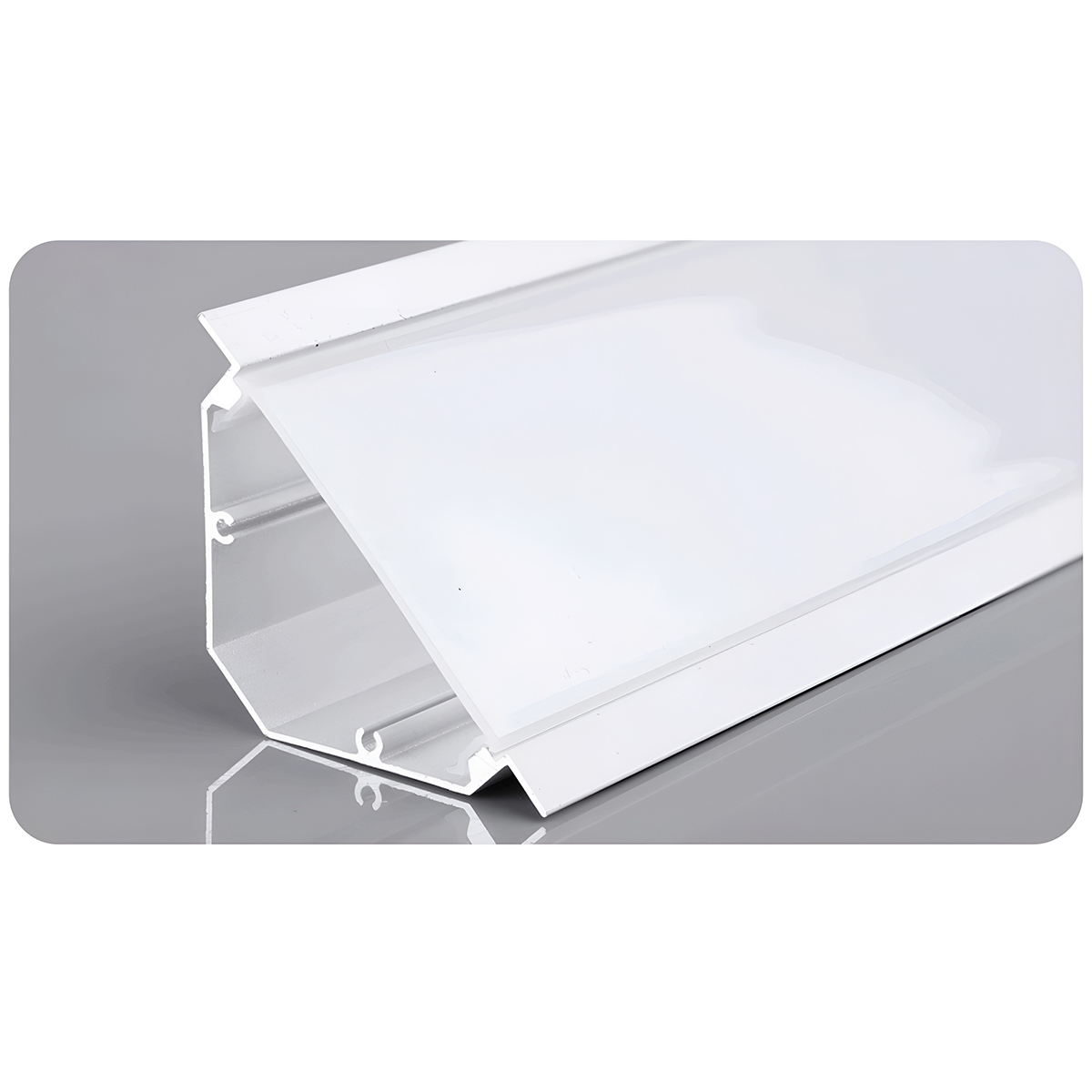 Profilé Aluminium 2M encastré angle 45°, pour Ruban LED au plafond
