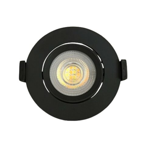 Spot LED Downlight CCT Rond Orientable 7W Noir Coupe Ø 70mm