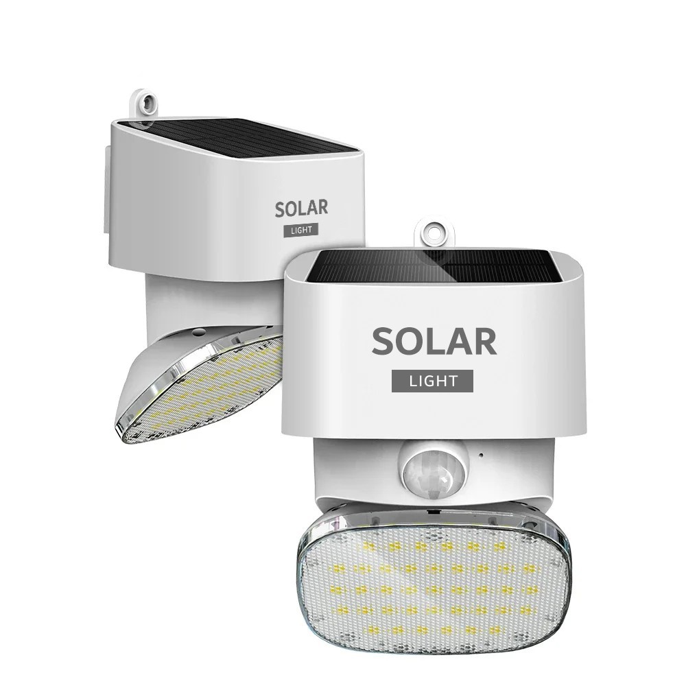 Lampe murale LED solaire exterieur 2000LM, Applique étanche avec capteur de mouvement PIR, lumière d'énergie 20 watts solaire de jardin