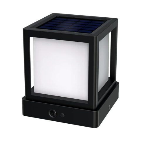 Lampe à colonne/à poser solaire 20w 1000lm 4000K avec sensor NOIR