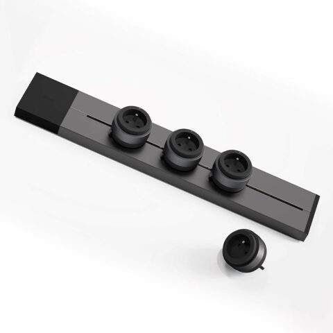 GONEO Multiprise Murale en Saillie, Rail de 50 cm avec 4 Adaptateurs Amovibles, 3680W 16A Max