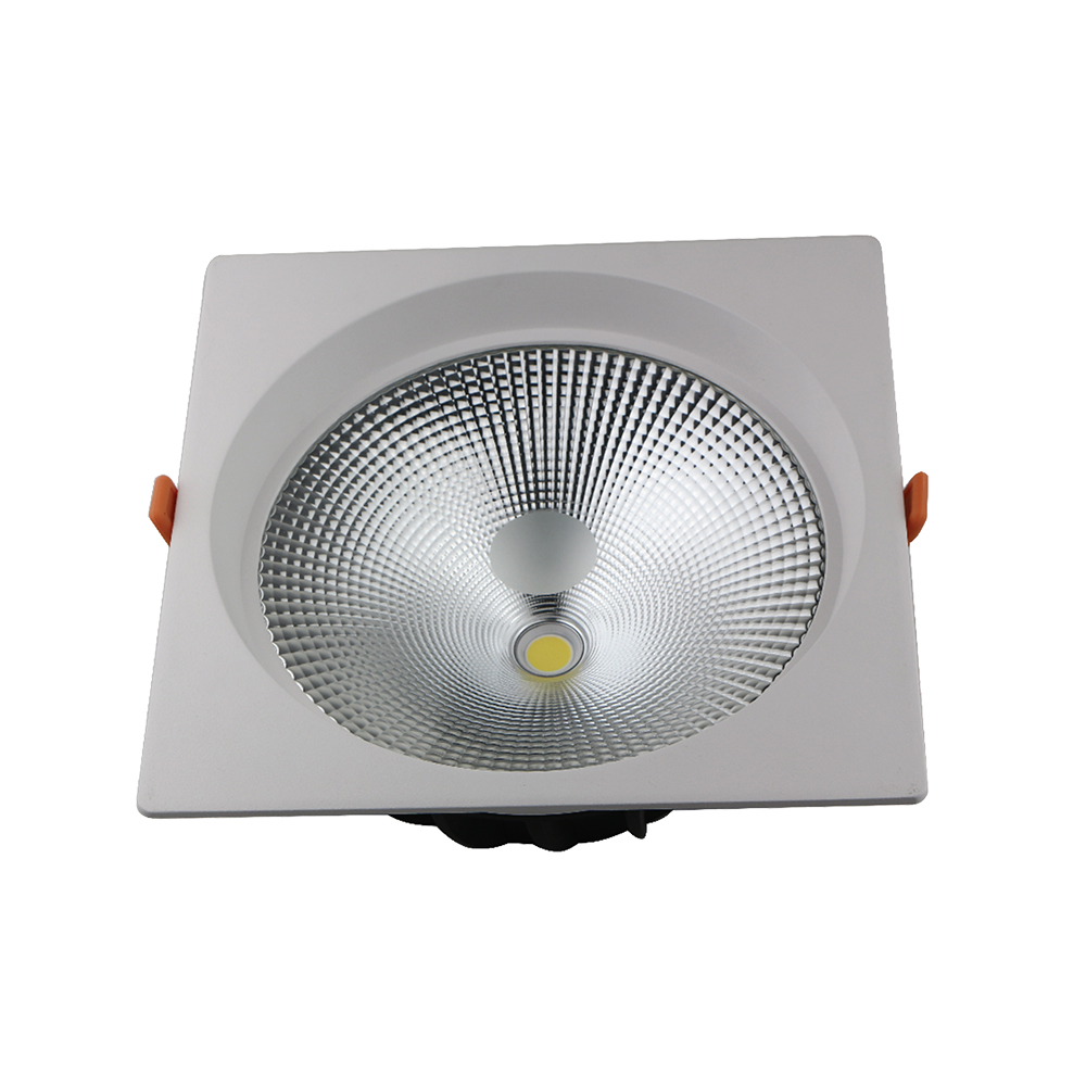 Spot carré encastrable COB-DOWN avec réflecteur 30W 3K/4K/6K