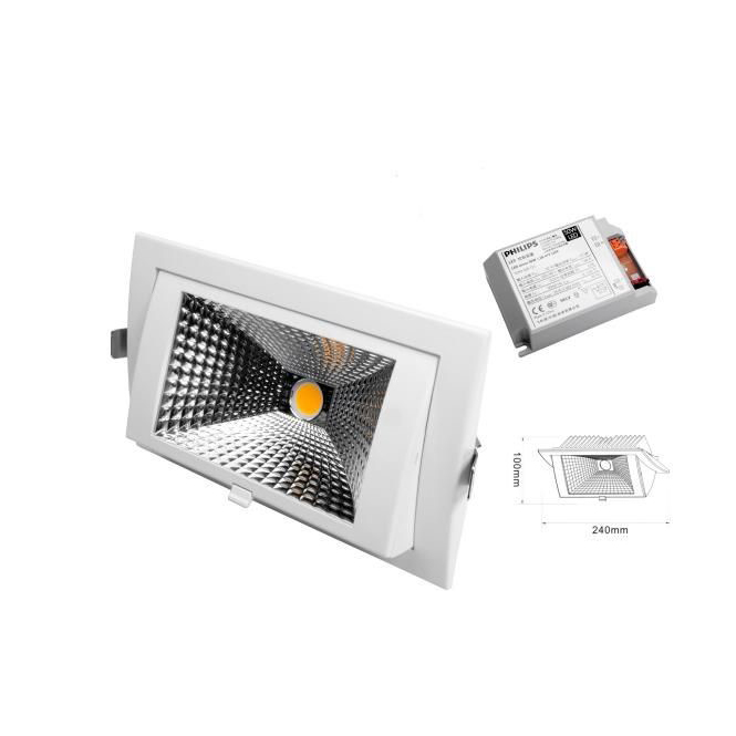 Projecteur encastrable LED carré COB 45W 4K/6K