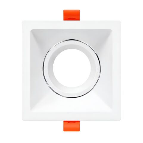 Collerette orientable Carré pour ampoule GU10-MR16 - BLANC