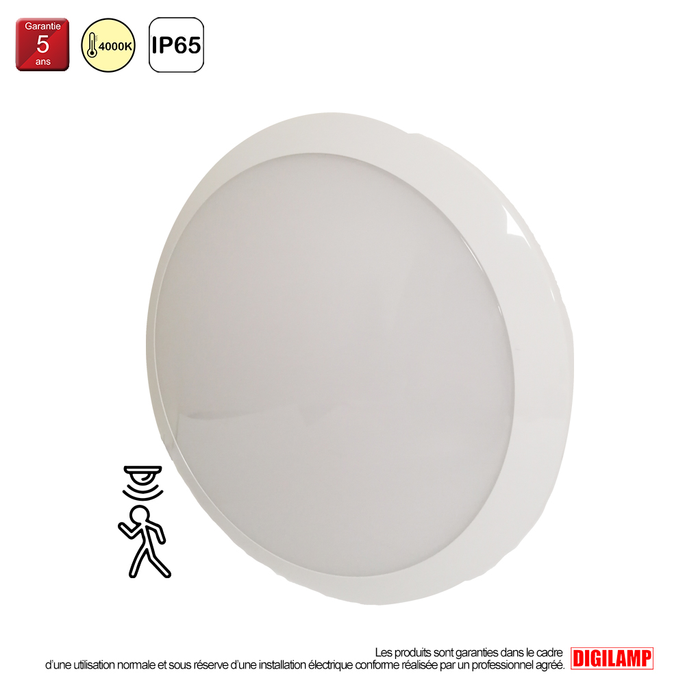 Hublot Rond LED Applique Éclairage avec/sans SENSOR, étanche IP65 4000K blanc neutre