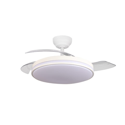 Ventilateur de plafond LED 106 cm avec télécommande – Silencieux, rétractable, 6 vitesses et 3 couleurs de lumière
