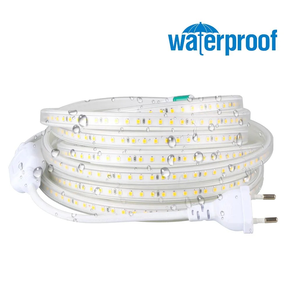 Ruban LED 230V 2835-120Leds/mètre IP67 Vente par métre (Rouleau: 50M)