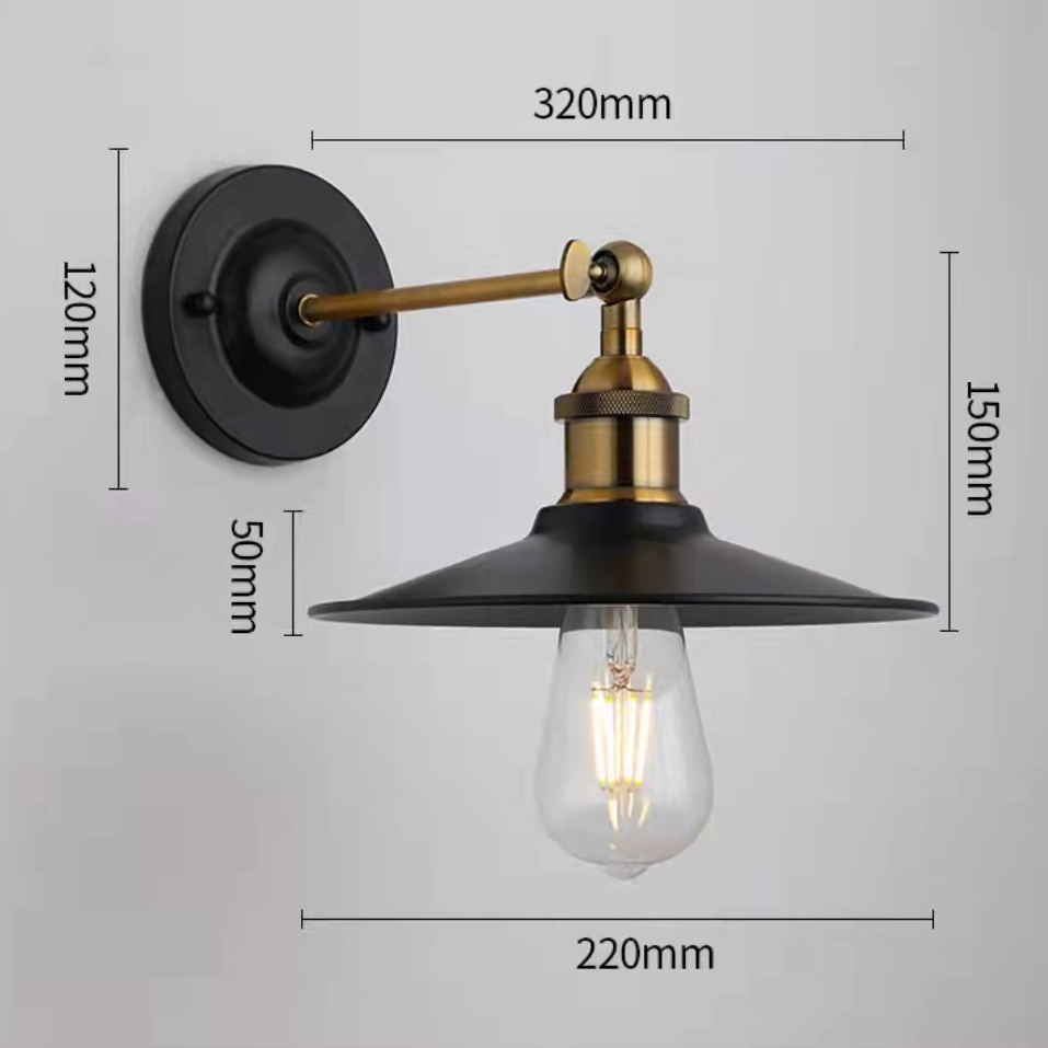 Applique murale Industriel E27 sans ampoule - filament Edison LED (Acheter séparément)