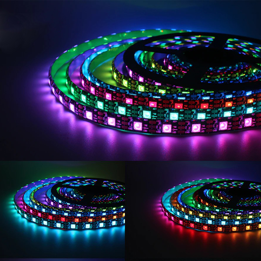 Ruban LED RGB 12V 5050 60LEDs/mètre IP20/IP67 - 5M
