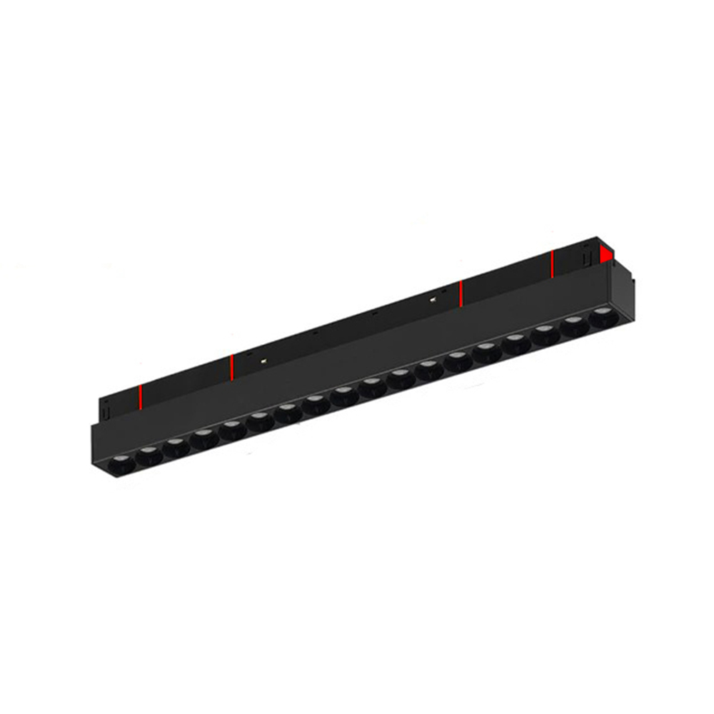 Spot LED linéaire DC 48V rail magnétique NOIR, 12W/18W/24W