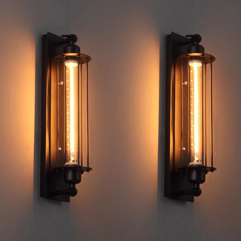 Applique murale E27 Vintage Flûte Edison LED 110 V-240 V, avec un tube LED