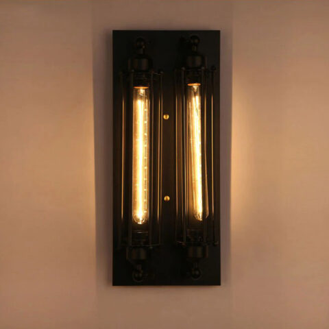 Applique murale E27 Vintage Flûte Edison LED 110 V-240 V, avec deux tubes LED