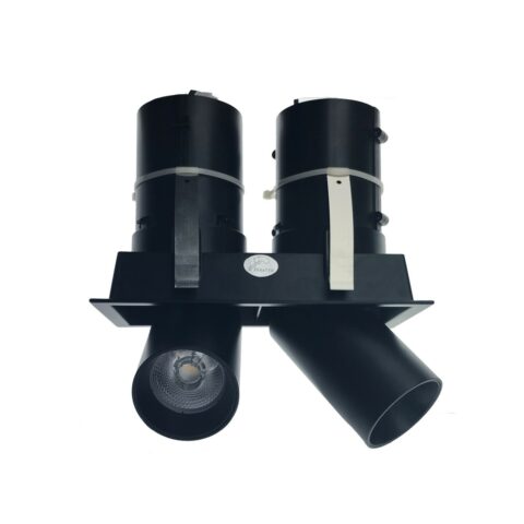 Downlights LED double encastrés NOIR, 20W*2 Hauteur rotatif rétractable ÉPI Plafonnier