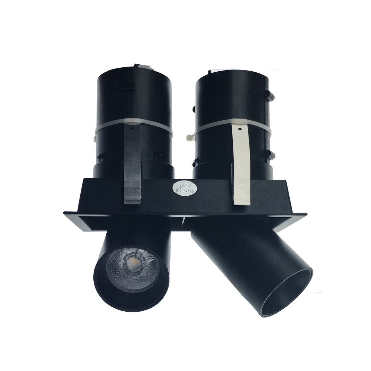 Downlights LED double encastrés NOIR, 20W*2 Hauteur rotatif rétractable ÉPI Plafonnier
