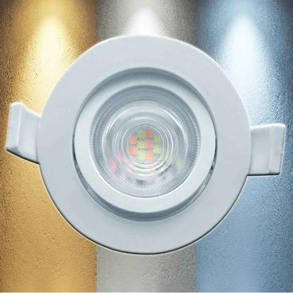 Spot LED Downlight CCT Rond Orientable, "3en1" 3 couleurs de lumière