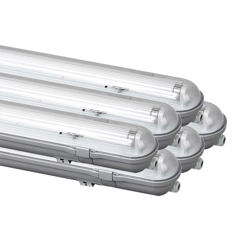 Lot 6 x Kit de Réglette étanche IP65 120cm + tubes LED 18W 1800lm 6500K - garantie 2 ans